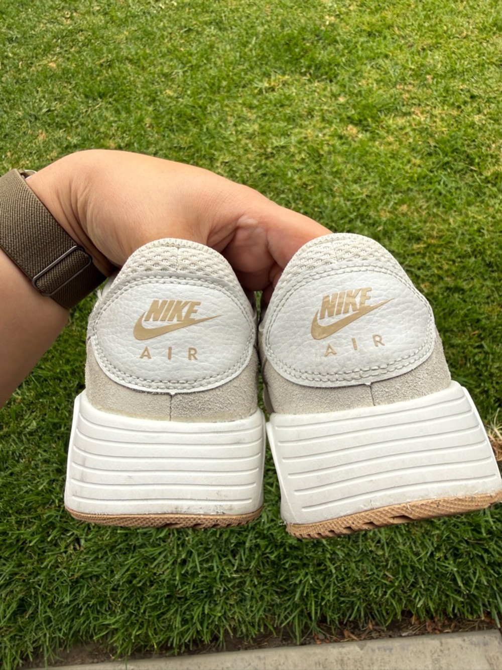 White & Light Gray Nike Air Max - Picture 10 of 13